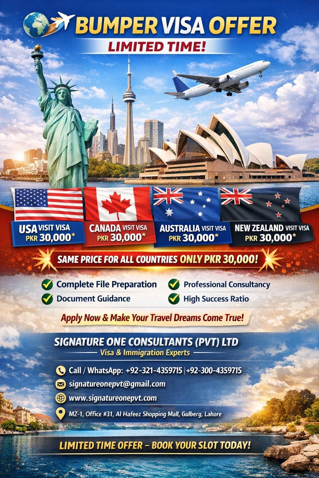 USA, Canada, Australia & New Zealand